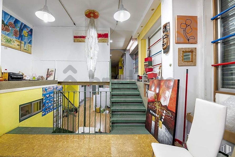 Retail for sale at Calle Gerardo de Diego, 1, Puente de Vallecas, Madrid, 28038 with light fixture, lighting, chair, picture frame, floor, flooring, real estate, art, ceiling and hall around