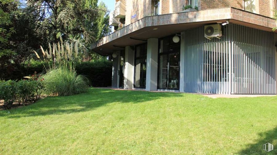 Oficina en alquiler en Calle Condado de Treviño, 9, Ciudad Lineal, Madrid, 28033 con casa, planta, edificio, propiedad, árbol, lote de tierra, porche, césped, barrio residencial, bienes raíces y paisaje alrededor