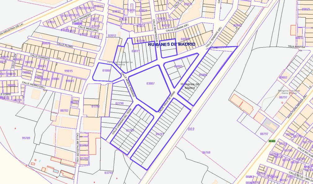 Suelo en venta en Polígono La Fraila, Humanes de Madrid, Madrid, 28970 con propiedad, ecorregión, mapa, infraestructura, esquemático, diseño urbano, terreno, arquitectura, fuente y paralelo alrededor