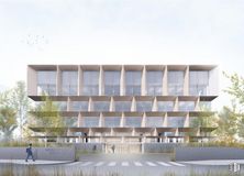 Oficina en alquiler en Avenida Europa, 20 A, Alcobendas, Madrid, 28108 con edificio, cielo, propiedad, planta, diseño urbano, lote de terreno, condominio, rectángulo, árbol y zona residencial alrededor