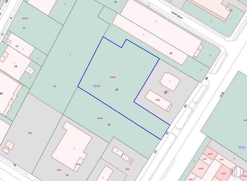 Suelo en venta en Carretera Toledo, Parla, Madrid, 28980 con mapa, rectángulo, fuente, línea, propiedad material, en paralelo, patrón, magenta, pendiente y plan alrededor