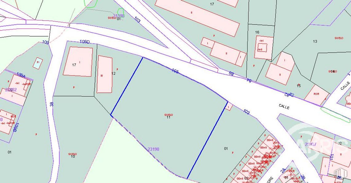 Land for sale at Calle Real, Bargas, Toledo, 45593 with property, map, ecoregion, infrastructure, slope, land lot, font, urban design, line and parallel around