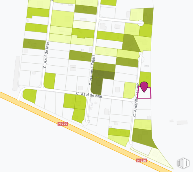 Land for sale at Calle Amarillo Jazmín, 99, El Casar, Guadalajara, 19170 with map, rectangle, land lot, font, line, parallel, slope, urban design, pattern and plan around