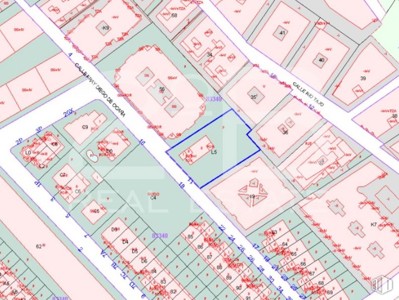 Land for sale at Casco urbano, Ocaña, Toledo, 45300 with computer keyboard, packaged goods, product, rectangle, textile, pink, font, line, material property and parallel around