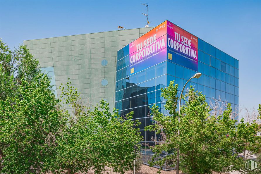 Oficina en alquiler en Calle Obenque, 4, Barajas, Madrid, 28042 con edificio, cielo, planta, durante el día, árbol, fachada, edificio comercial, ciudad, arbusto y uso mixto alrededor