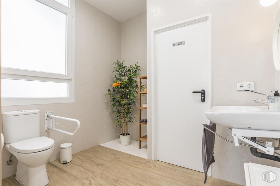 Retail for sale at Calle Coruña, 19, Tetuán, Madrid, 28020 with toilet, door, window, houseplant, sink, toilet seat, wall, flooring, floor and plumbing fixture around