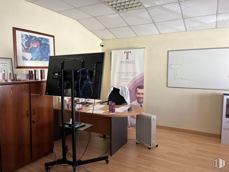 Industrial for sale at Camino Carrera, Fuente el Saz de Jarama, Madrid, 28140 with picture frame, desk, person, clothing, cupboard, cabinetry, whiteboard, table, building and floor around