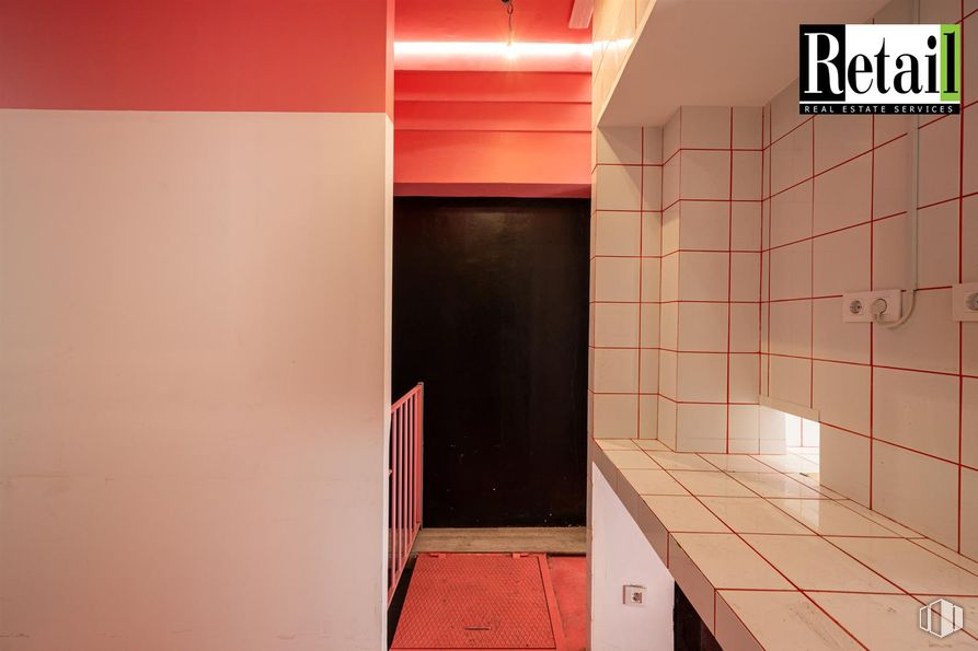 Retail for sale & for rent at Calle Alberto Aguilera, 48, Chamberí, Madrid, 28015 with countertop, red, wall, flooring, floor, interior design, composite material, orange, ceiling and tile around