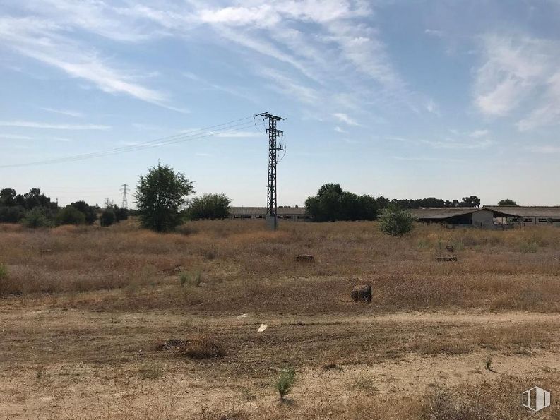 Land for sale at Calle Dubhe, s/n, Griñón, Madrid, 28971 with sky, cloud, plant, natural landscape, tree, overhead power line, electricity, road, grassland and grass around