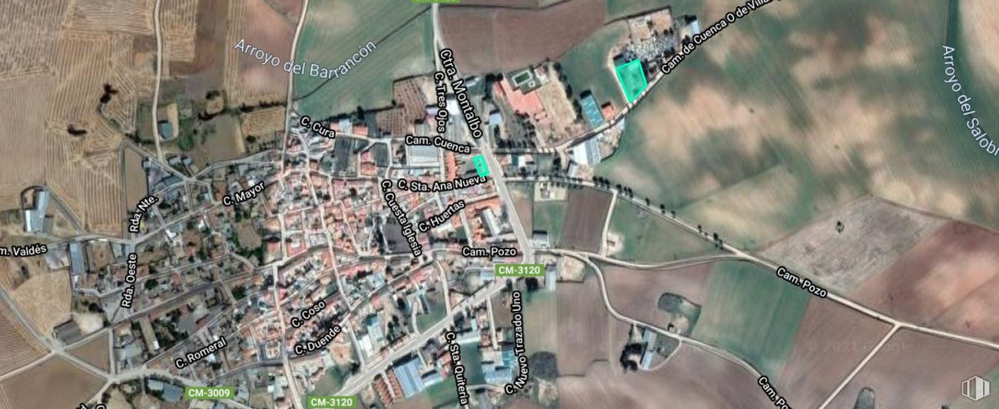 Land for sale at Calle José Vicente Huelamo Romera, Villarejo de Fuentes, Cuenca, 16432 with ecoregion, map, land lot, urban design, residential area, landscape, city, urban area, human settlement and road around