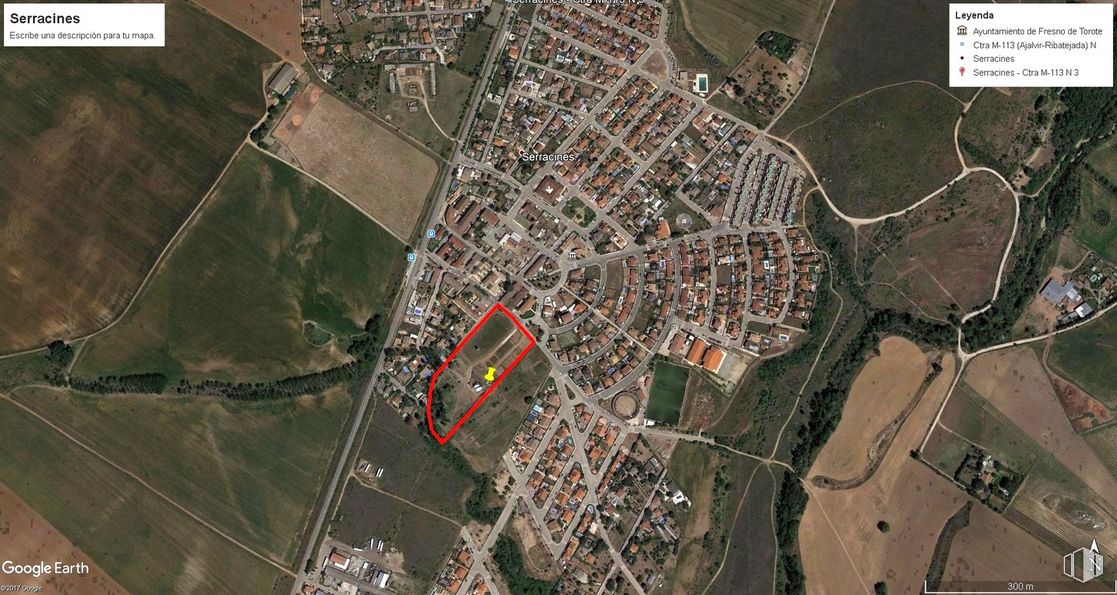 Suelo en venta en Casco Urbano Serracines, Fresno de Torote, Madrid, 28615 con ecorregión, mapa, entorno natural, lote de tierra, diseño urbano, línea, captura, ciudad, paisaje y planta terrestre alrededor