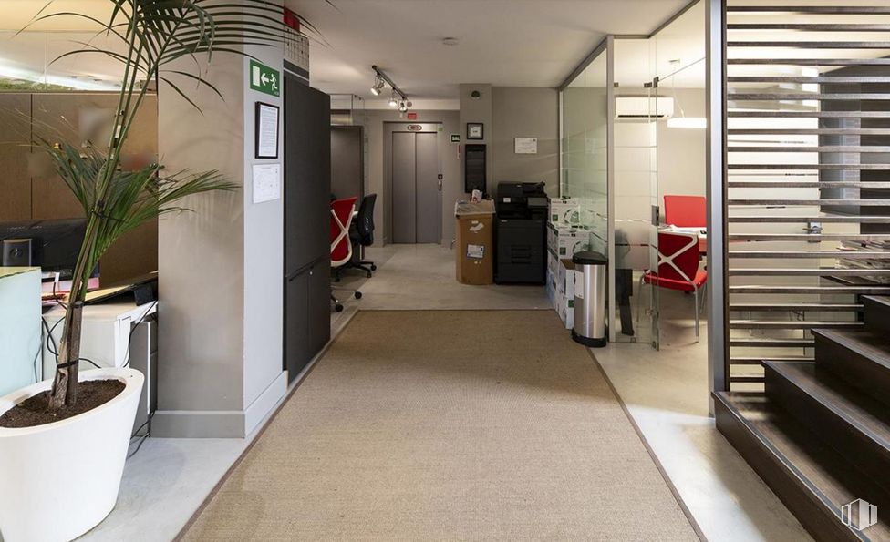 Office for sale at Zona El Plantío, Moncloa - Aravaca, Madrid, 28023 with houseplant, chair, interior design, furniture, flooring, floor, ceiling, room, desk and office chair around