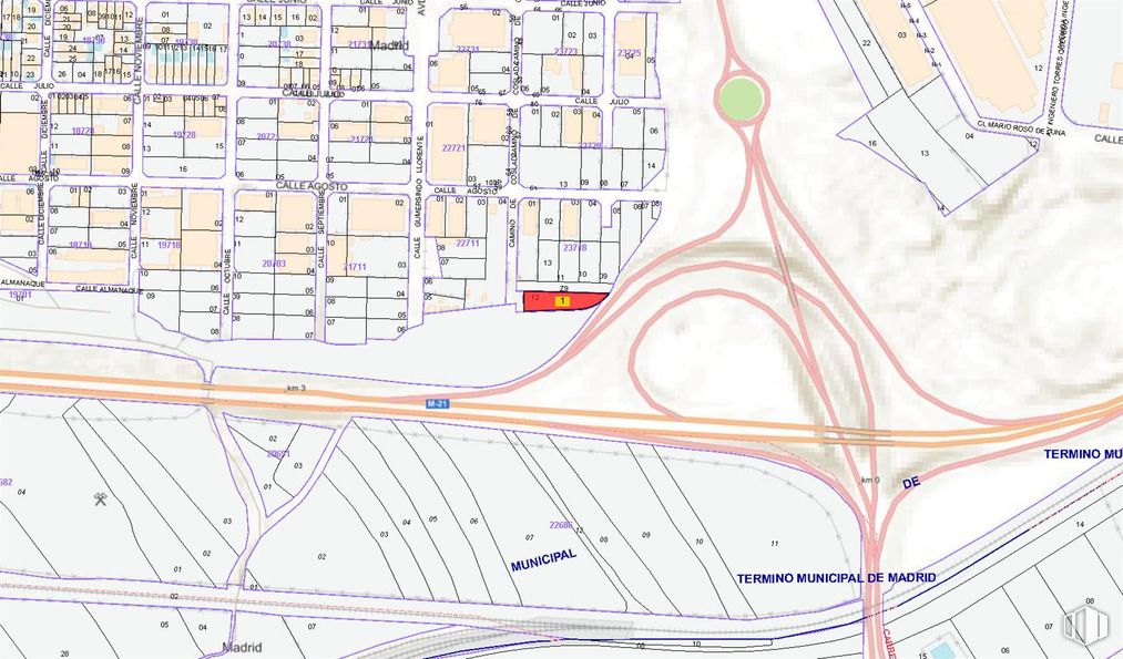 Suelo en venta en Colonia Llorente, San Blas - Canillejas, Madrid, 28022 con mapa, plan, intersección y esquema alrededor