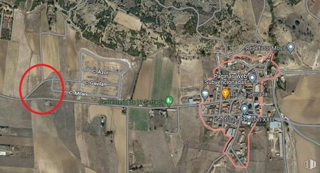 Suelo en venta en Travesía Manzana, La Serrada, Ávila, 05192 con ecorregión, mapa, captura de pantalla, fuente, paisaje, historia, diseño urbano, suelo y fotografía aérea alrededor