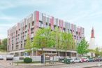 Office for rent at Edificio Mosaic, Avenida Bruselas, 15, Alcobendas, Madrid, 28108 with building, sky, cloud, plant, car, tree, vehicle, condominium, urban design and tower block around