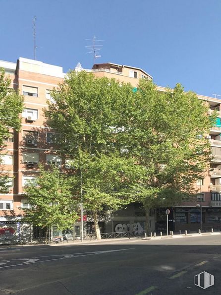 Local en venta en Paseo Santa María de la Cabeza, 26, Arganzuela, Madrid, 28045 con edificio, cielo, árbol, luz de la calle, diseño urbano, superficie de la carretera, asfalto, ventana, condominio y planta leñosa alrededor