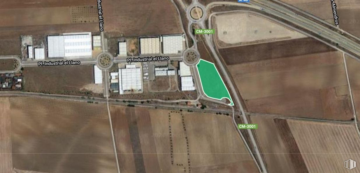 Land for sale at Polígono Industrial El Llano, Villarrubia de Santiago, Toledo, 45360 with road, landscape, plain, land lot, thoroughfare, tar, intersection, aerial photography, highway and bird's-eye view around