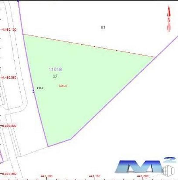 Suelo en venta en Zona Industrial Getafe, Getafe, Madrid, 28906 con propiedad, mapa, rectángulo, pendiente, lote de tierra, línea, fuente, paralelo, captura y plan alrededor