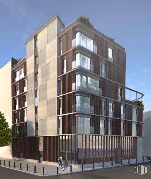 Local en alquiler y venta en Calle Infanta Mercedes, Tetuán, Madrid, 28020 con edificio, cielo, árbol, diseño urbano, bloque de pisos, ventana, condominio, zona residencial, fachada y edificio comercial alrededor