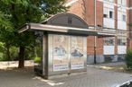 Retail for sale at Calle Sorzano, 14, Ciudad Lineal, Madrid, 28043 with poster, building, plant, window, tree, house, gas, facade, city and door around