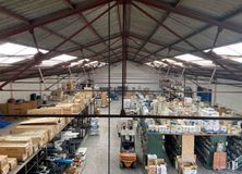 Industrial for sale at Zona industrial, Cobeña, Madrid, 28863 with table, wood, motor vehicle, engineering, desk, vehicle, factory, machine, shade and hall around