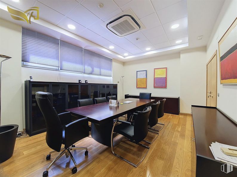 Office for sale at Calle Vega, Torrijos, Toledo, 45500 with chair, light fixture, desk, lighting, table, furniture, office chair, conference room table, flooring and floor around