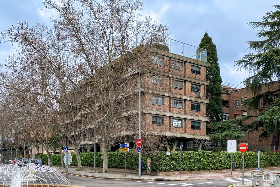 Oficina en alquiler en Calle Agastia, 44, Ciudad Lineal, Madrid, 28027 con edificio, cielo, planta, nube, ventana, árbol, diseño urbano, arquitectura, barrio y vía pública alrededor