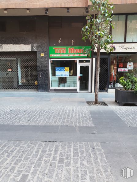 Retail for sale at Calle Trinidad, Talavera de la Reina, Toledo, 45600 with houseplant, flowerpot, plant, building, road surface, tree, urban design, sidewalk, asphalt and fixture around