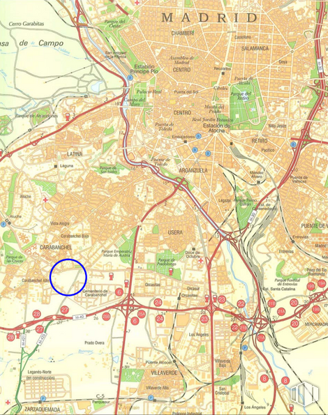 Land for sale at Calle Reus, 12, Carabanchel, Madrid, 28044 with ecoregion, map, atlas, line, world, parallel, screenshot, terrestrial plant, urban design and plan around