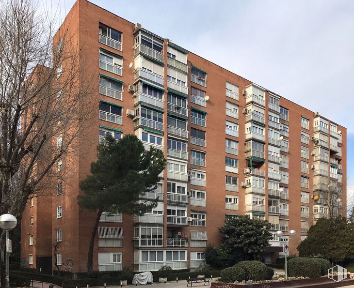 Local en venta en Calle Puentelarra, 9-11, Villa de Vallecas, Madrid, 28031 con edificio, cielo, planta, día, propiedad, ventana, árbol, bloque de torre, condominio y diseño urbano alrededor