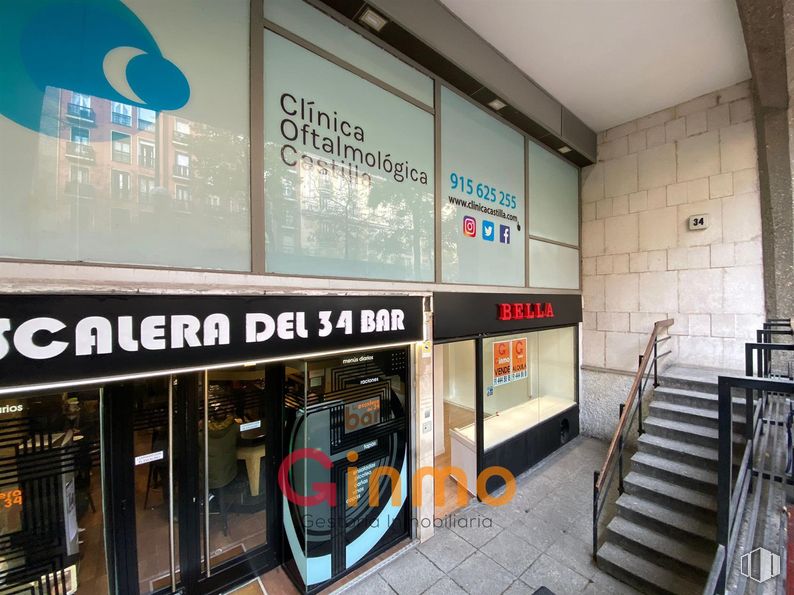 Local en venta en Calle Diego de León, Salamanca, Madrid, 28006 con edificio, accesorio, escaleras, fuente, fachada, venta al por menor, diseño automovilístico, publicidad, señalización y logotipo alrededor