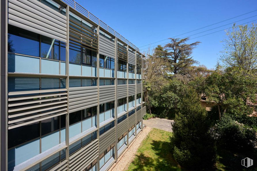 Oficina en alquiler en Edificio Margarita, Calle Somera, 5, Moncloa - Aravaca, Madrid, 28023 con edificio, planta, cielo, ventana, diseño urbano, árbol, condominio, sombra, zona residencial y bloque de torres alrededor