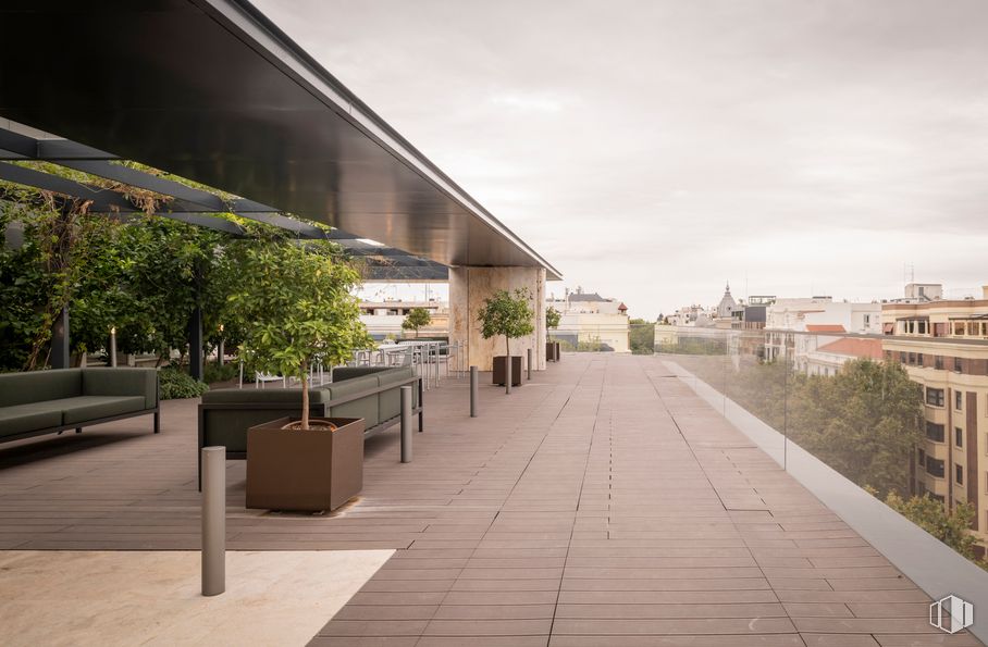 Oficina en alquiler en Calle Velázquez, 34, Salamanca, Madrid, 28001 con sofá, edificio, nube, cielo, planta, superficie de la carretera, sombra, diseño urbano, árbol y pavimento alrededor