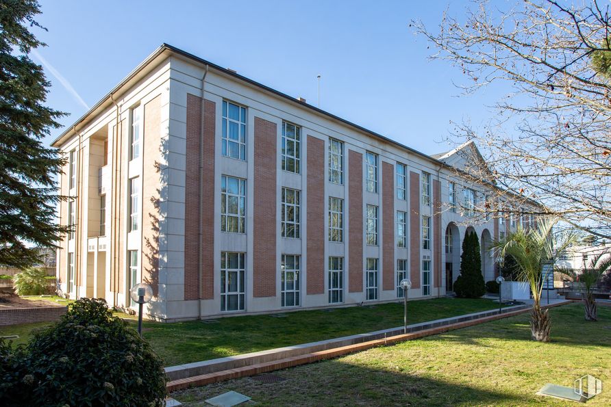 Oficina en alquiler en Calle Somera, 7-9, Moncloa - Aravaca, Madrid, 28023 con planta, edificio, ventana, cielo, accesorio, árbol, diseño urbano, ladrillo, espacio publico y barrio residencial alrededor