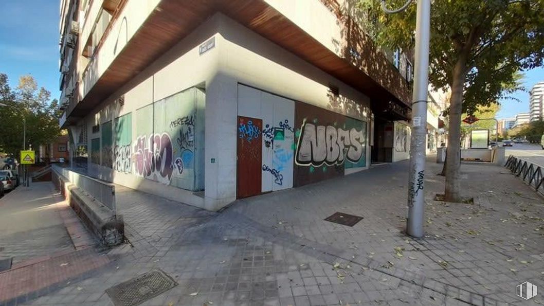 Retail for sale at Calle Doctor Esquerdo, Retiro, Madrid, 28007 with door, building, tree, road surface, art, sky, house, asphalt, plant and facade around