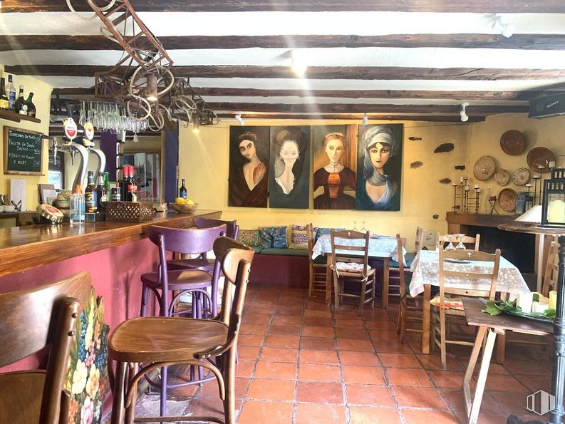 Retail for sale at Calles Azas, 29, Patones, Madrid, 28189 with chair, table, furniture, picture frame, building, interior design, wood, ceiling, barware and event around