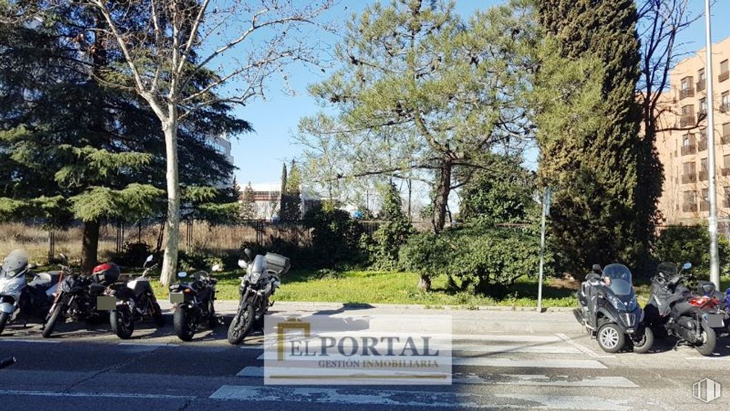 Suelo en venta en Calle Campezo, 4, San Blas - Canillejas, Madrid, 28022 con motocicleta, edificio, neumático, rueda, planta, cielo, vehículo, árbol, vehículo motorizado y asfalto alrededor