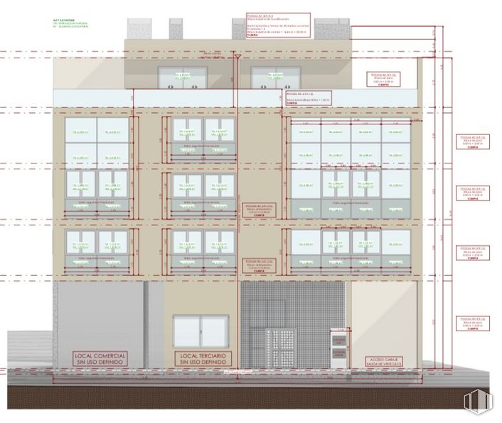 Suelo en venta en Calle Miguel Yuste, 27, San Blas - Canillejas, Madrid, 28037 con rectángulo, fuente, patrón, en paralelo, plan, ingeniería, fachada, edificio, pendiente y diagrama alrededor