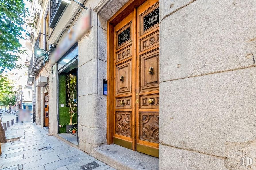 Retail for sale at Calle Desengaño, Centro, Madrid, 28004 with door, road surface, wood, window, wall, plant, tree, facade, brick and road around