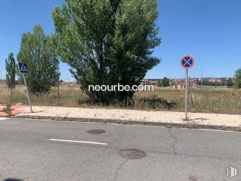 Land for sale at Calle Bartolomé de las Casas, Ávila, 05002 with plant, sky, tree, road surface, branch, asphalt, stop sign, land lot, grass and tar around