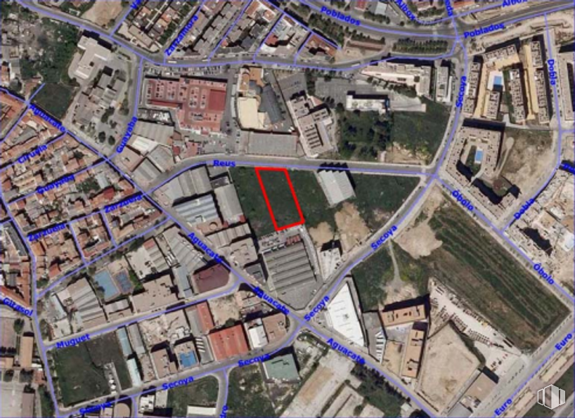 Land for sale at Calle Reus, 12, Carabanchel, Madrid, 28044 with building, water resources, property, map, ecoregion, blue, infrastructure, land lot, urban design and neighbourhood around