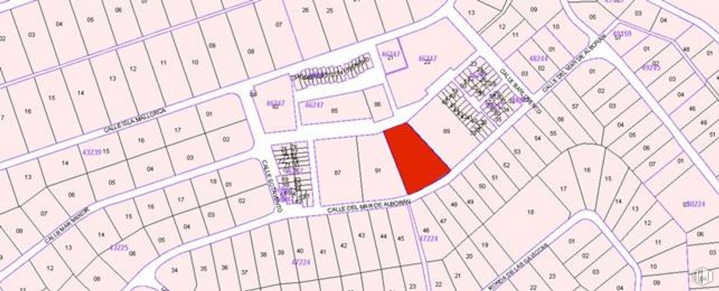 Land for sale at Calle Mar Alborán, 100, San Román de los Montes, Toledo, 45646 with map, schematic, font, urban design, slope, line, parallel, pattern, plan and diagram around