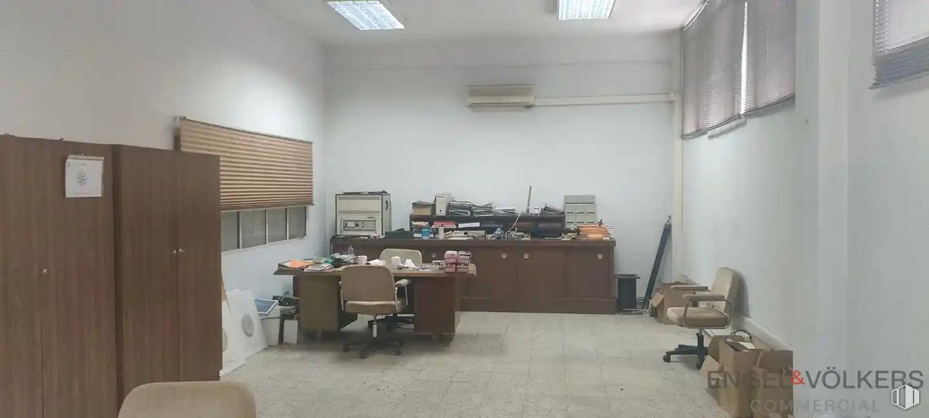 Industrial for sale at Calle Cemento, Torrejón de Ardoz, Madrid, 28850 with chair, desk, table, furniture, building, interior design, flooring, floor, wood and cabinetry around