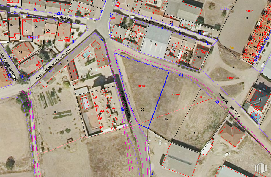 Land for sale at Casco urbano, Santa Olalla, Toledo, 45530 with packaged goods, urban design, map, landscape, city, intersection, plan, event, suburb and bird's-eye view around