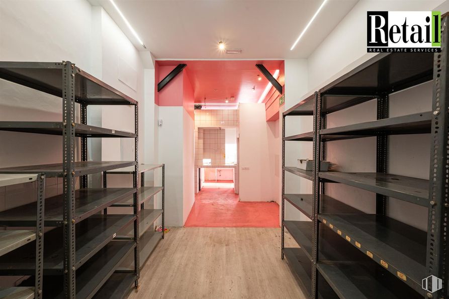 Retail for sale & for rent at Calle Alberto Aguilera, 48, Chamberí, Madrid, 28015 with bookcase, furniture, flooring, shelving, interior design, floor, ceiling, shelf, lighting and composite material around