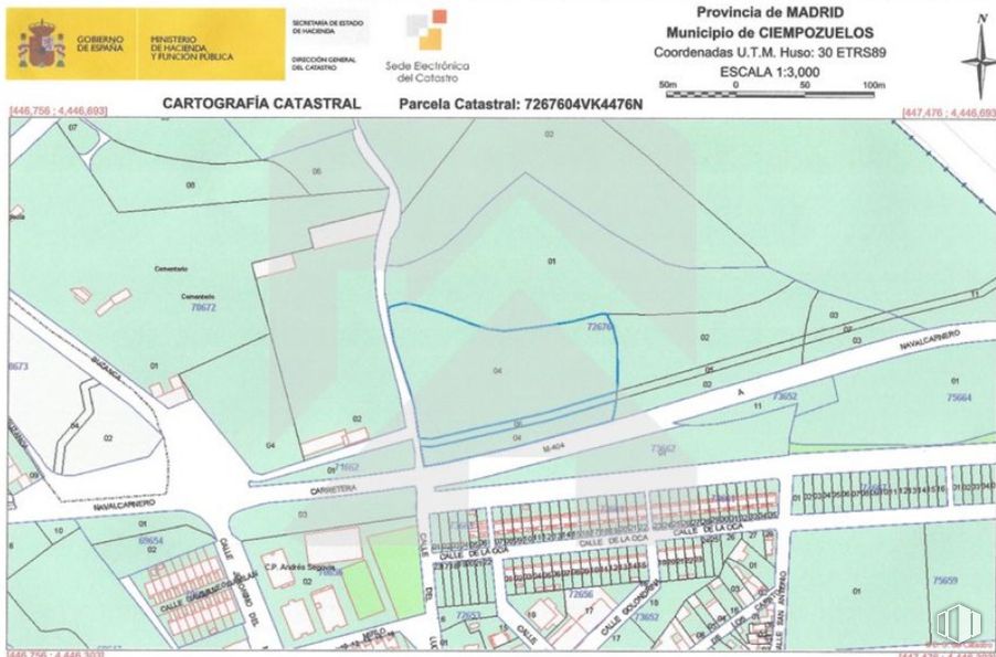 Suelo en venta en Calle Sector, 19, Ciempozuelos, Madrid, 28350 con propiedad, ecorregión, mapa, verde, infraestructura, pendiente, lote de terreno, esquema, diseño urbano y fuente alrededor