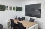 Office for rent at Avenida Ensanche de Vallecas, 38, Villa de Vallecas, Madrid, 28031 with clock, table, chair, furniture, building, plant, interior design, architecture, wood and grey around