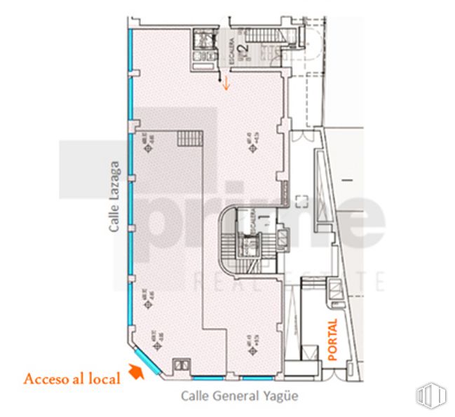 Oficina en alquiler en Calle General Yague, Tetuán, Madrid, 28020 con mapa, esquemático, fuente, paralelo, plan, ingeniería, rectángulo, dibujo técnico, diagrama y pendiente alrededor