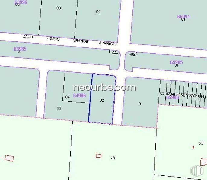 Land for sale at Calle Jesús Grande Aparicio, Ávila, 05002 with rectangle, font, slope, parallel, pattern, map, symmetry, magenta, diagram and electric blue around