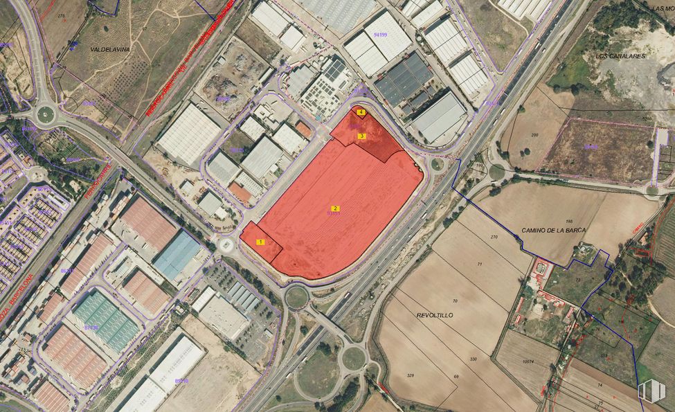 Suelo en alquiler en Zona logística, Azuqueca de Henares, Guadalajara, 19200 con estadio, mapa, edificio, lote de terreno, diseño urbano, vía pública, barrio, espacio público, zona residencial y paisaje alrededor